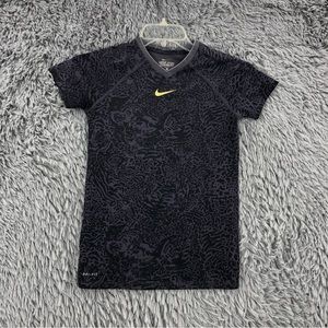 Nike Shirt Womens Large Pro Combat Purple Cheetah Print Dri Fit Compression